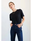 Jamie Haller Linen Chameleon Tee in Black