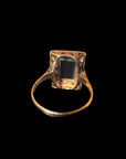Antique Art Deco Rose Cut Diamond and Black Onyx Ring