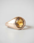 Antique Citrine Flush Mount Ring