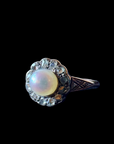 Antique Pearl and Rose Cut Diamond Ring
