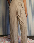 Apron Stripe Pant in Tan