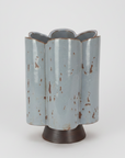 BZippy Tall Scallop Vase rusty blue shino