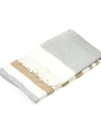 Belgian Linen Throw Blanket in Ash Stripe 43"x71"