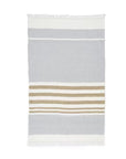 Belgian Linen Throw Blanket in Ash Stripe 43"x71"