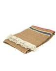 Belgian Linen Throw Blanket in Camp Stripe 43"x71"