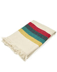 Belgian Linen Throw Blanket in Summer Stripe 43"x71"