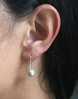 Carla Caruso Wide Arch with Grey Pearl Earrings