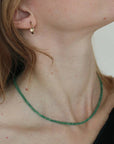 Carved Emerald Strand Necklace