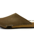Ella Suede Clogs with Shearling in Umber