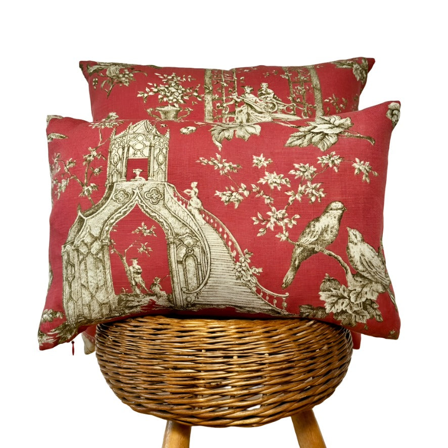 GTH French Red Toile Pillow