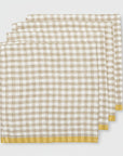Gingham Napkins in Natural & Dijon Set of 4