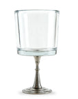Glass Vase with Pewter Pedestal Medium