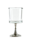 Glass Vase with Pewter Pedestal Small
