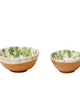 Green Splatterware Oil & Salt Dish Set