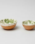 Green Splatterware Oil & Salt Dish Set