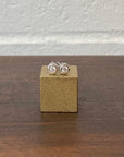 Estate Diamond + 14K White Gold Stud Earrings