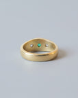 Vintage Emerald Cabochon and Diamond Ring