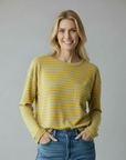 Linen Stripe Tee in Yellow