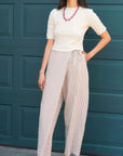 Proche Apron Stripe Pant in Tan