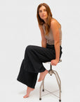 Llea Blue Becca Wide Leg Pants in Ink
