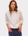 Llea Blue Raglan Sleeve Sweatshirt in White