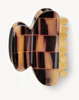 Mini Hair Claw Blonde Checker