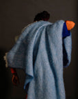Mohair Throw Blanket in Azure