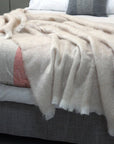 Mohair Throw Blanket in Fawn