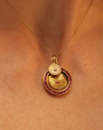 Vintage Tiny Round A. Augis Charm with Diamond and Rubies