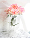 Ribbed Glass Footed Vase
