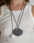 S White Shell on Anthracite Silk