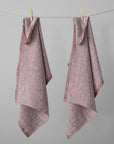 Set of 2 Linen Tea Towels Bordo Antico Melange