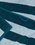 Striped Beach/Pool Towel in Sky & Peacock3