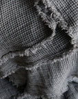 Throw in Steel Grey Waffle Linen 61" x 79"