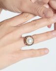VintageBaroquePearlandSapphireHaloRing