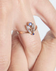 VintageItalianSapphireandDiamondFloralRing