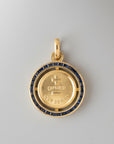 Vintage A. Augis Round Blue Sapphire Halo Charm