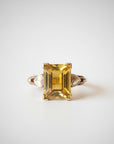 Vintage Citrine Ring with Heart Flanks