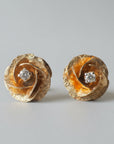 Vintage Diamond Rose Earrings
