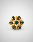 Vintage Emerald Flower Ring