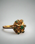 Vintage Emerald Flower Ring