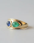 Vintage Emereald and Sapphire Cabochon Ring