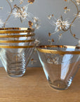 Vintage Gold Rimmed Cocktail Glasses