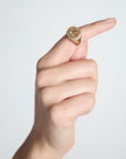 Vintage Gold Signet Ring with Musical Cleft