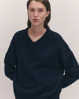 Balla Slouch V Neck Sweater in Navy