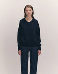 Balla Slouch V Neck Sweater in Navy