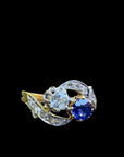 antique french sapphire diamond moi toi ring