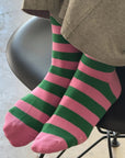 le bon wide stripe pink green