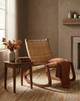 Rattan and Teak Simple Chair