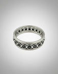 vintage 18k white gold black diamond ring